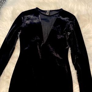 Black Suede Little Black Dress